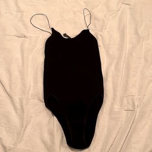 Black Bodysuit Thin Strap